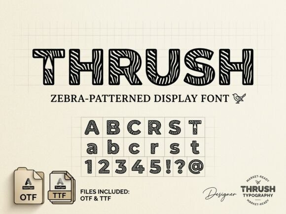 Thrush: A Bold Display Font with Safari-Chic Style